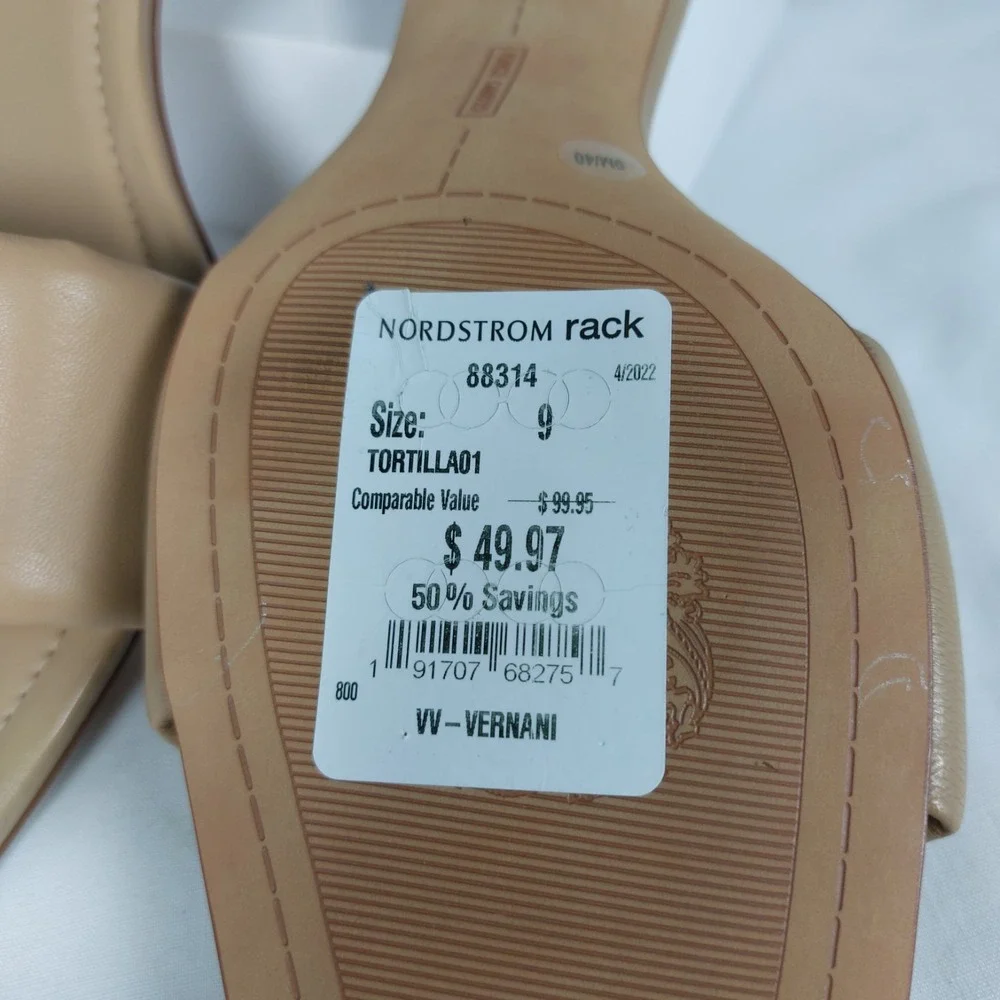 New With‎ Tags + Box Vince Camuto Vernani Tortilla Leather Slip On Heels Wms 9